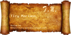 Tiry Mariann névjegykártya