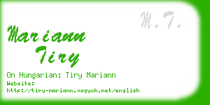 mariann tiry business card